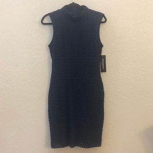 NWT Sharagano Eyelet Bodycon High Neck Dress